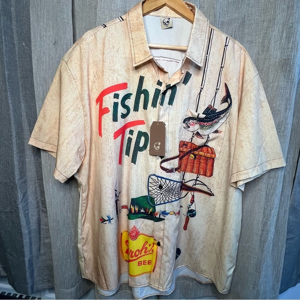 Hardaddy NWT Vintage Fishing Graphic Men's Shirt XXL